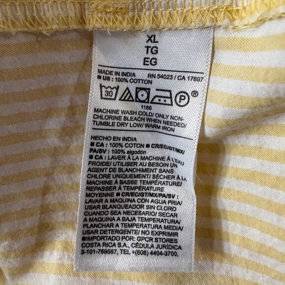 Old Navy X-Large Boyfriend Shirt Top Button-Up Striped Long Sleeve Pocket Collar - Picture 8 of 10